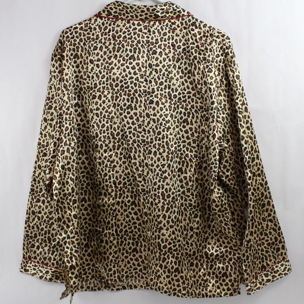 Kathryn Leopard Print Long-Sleeved Button Front Pajama Shirt Women's Size 1X