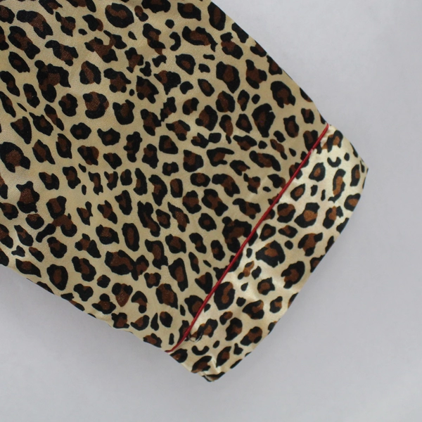 Kathryn Leopard Print Long-Sleeved Button Front Pajama Shirt Women's Size 1X