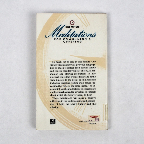 One Minute Meditations for Communion & Offering by Knofel Staton 1991 PB Ex-Lib