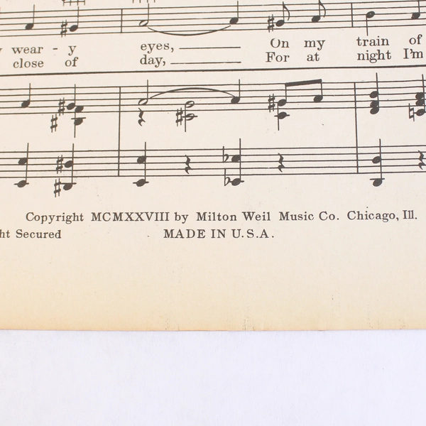 Vintage Sheet Music Dream Train by Charles Newman Billy Baskette 1928