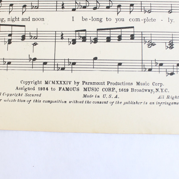 With Every Breath I Take Sheet Music 1934 Starring Bing Crosby Kitty Carlisle