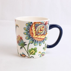 Bico Multicolor Abstract Floral Pattern Large Ceramic Coffee Mug Microwaveable