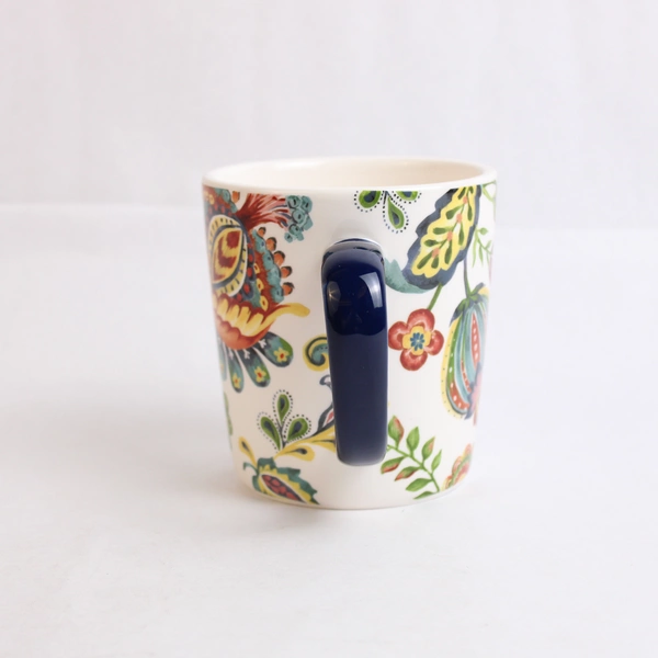 Bico Multicolor Abstract Floral Pattern Large Ceramic Coffee Mug Microwaveable