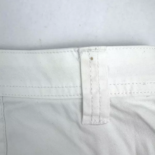 Gloria Vanderbilt Capri Cuffed Pants Jeans White Women's Size 10 Cargo Pockets