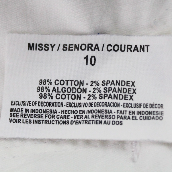 Gloria Vanderbilt Capri Cuffed Pants Jeans White Women's Size 10 Cargo Pockets