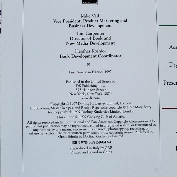 Cooking Essentials by Marlena Spieler & Mary Berry HC 1999 Cooking Club