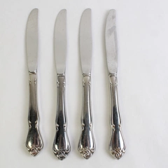 Set of 4 Oneida Arbor Rose-True Rose Stainless Steel Hollow Dinner Knives