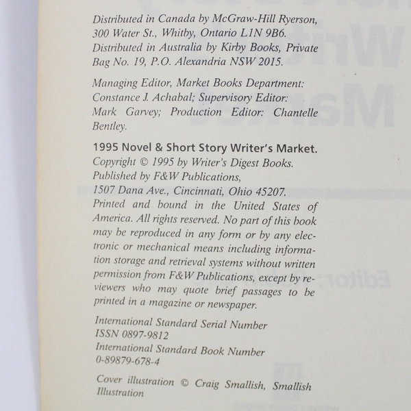 Novel & Short Story Writer's Market by Robin Gee 1995 Writer's Digest Books PB