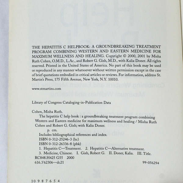 The Hepatitis C Help Book Cohen Robert And Doner 2001 St Martin's Press PB