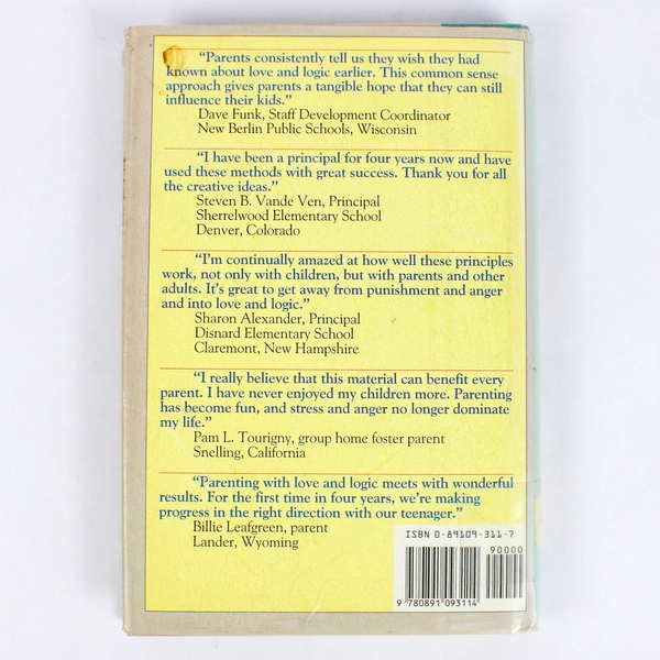 Parenting With Love and Logic by Foster Cline Jim Fay 1993 HC DJ Ex-Library Book