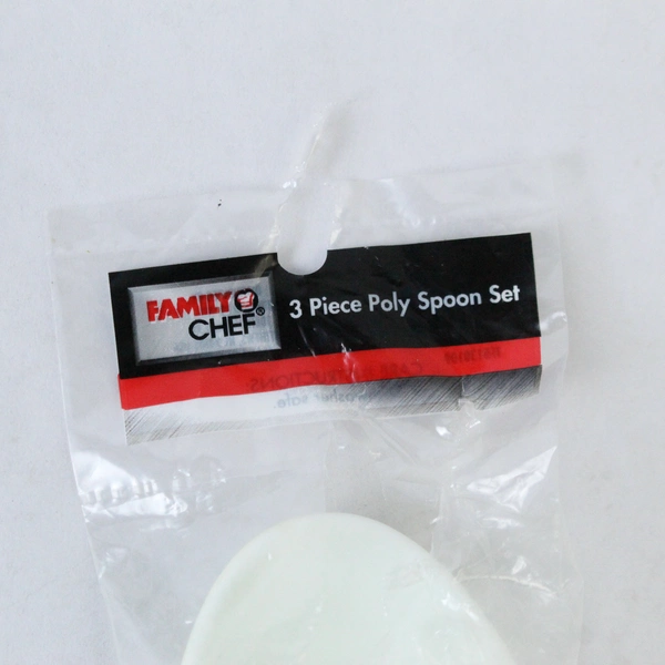 Family Chef Lot of 3 Unused White Cooking Spoons in Original Packaging