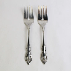  Set of 2 Oneida Brahms Stainless Steel Meat Serving Forks