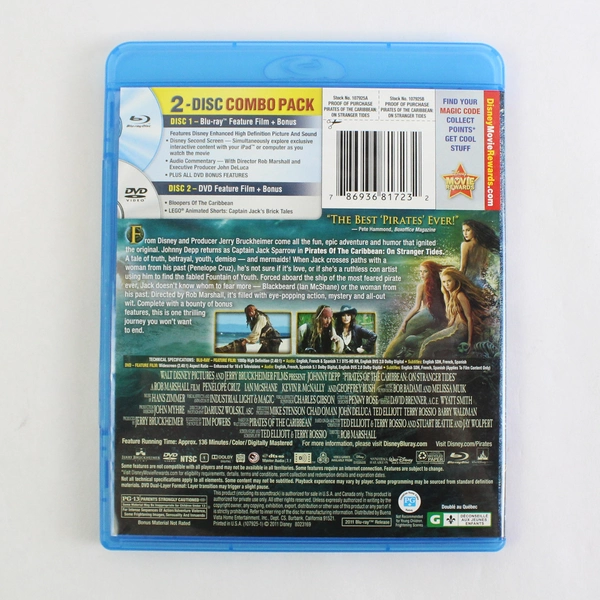 Pirates of the Caribbean: On Stranger Tides 2011 Blu-Ray + DVD