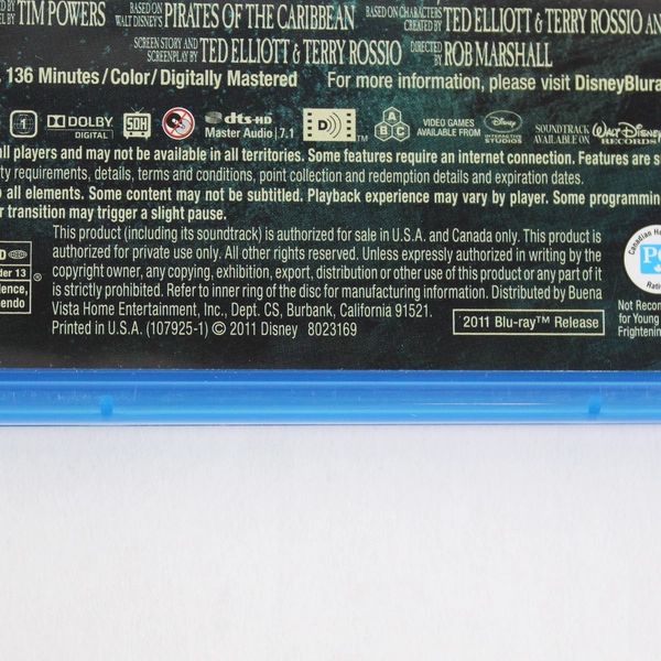 Pirates of the Caribbean: On Stranger Tides 2011 Blu-Ray + DVD