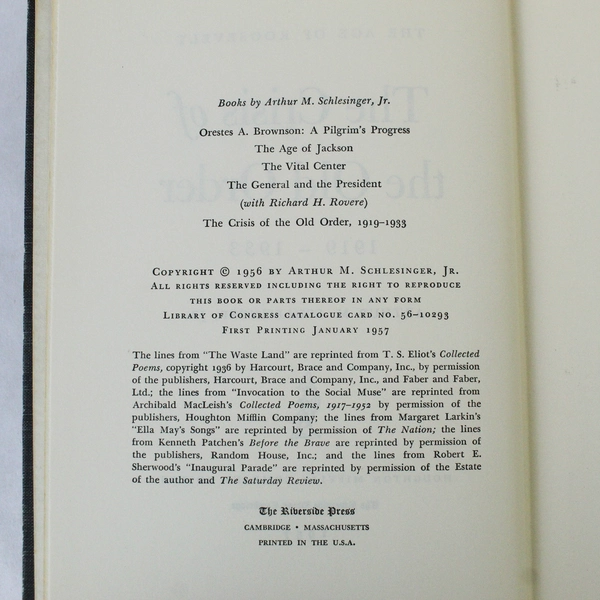 Vintage 1957 The Crisis of the Old Order Arthur Schlesinger HC Book
