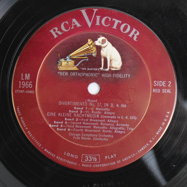 Mozart Divertimento No 17 in D & Eine Kleine Nachtmusik LM-1966 1956 LP