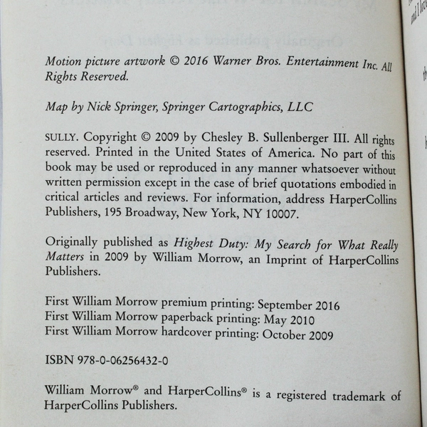 Sully by Chesley B. Sullenberger III 2016 Autobiography Paperback - Pre-Owned