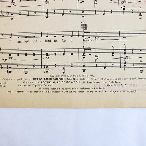 Ferry-Boat Serenade Featuring The Andrews Sisters Robbins Music Co. Sheet Music