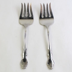 Set of 2 Oneida Stainless Steel Cold Meat Serving Forks