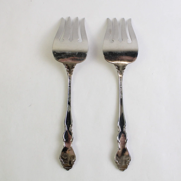 Set of 2 Oneida Stainless Steel Cold Meat Serving Forks
