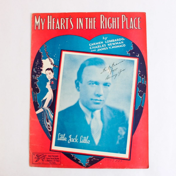 My Heart's In The Right Place Vintage Music Sheet Shapiro Bernstein & Co.