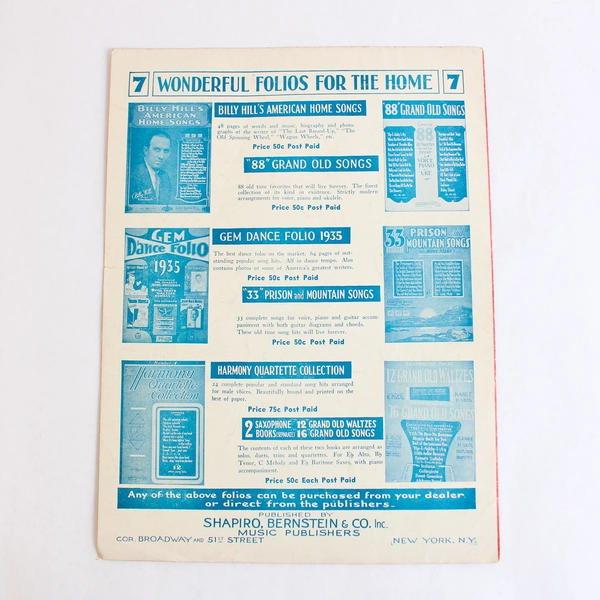 My Heart's In The Right Place Vintage Music Sheet Shapiro Bernstein & Co.