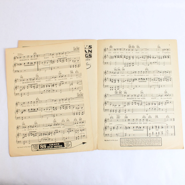 My Heart's In The Right Place Vintage Music Sheet Shapiro Bernstein & Co.