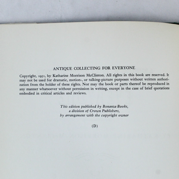 Antique Collecting for Everyone by Katharine McClinton 1951 HC Book