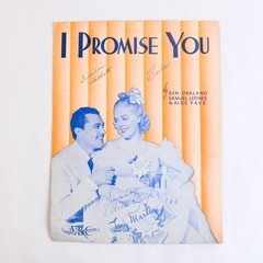 1938 I Promise You Alice Faye Tony Martin Movie Sheet Music