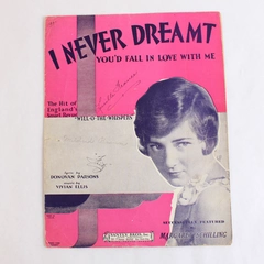 Vintage 1928 Sheet Music I Never Dreamt You'd Fall in Love With Me