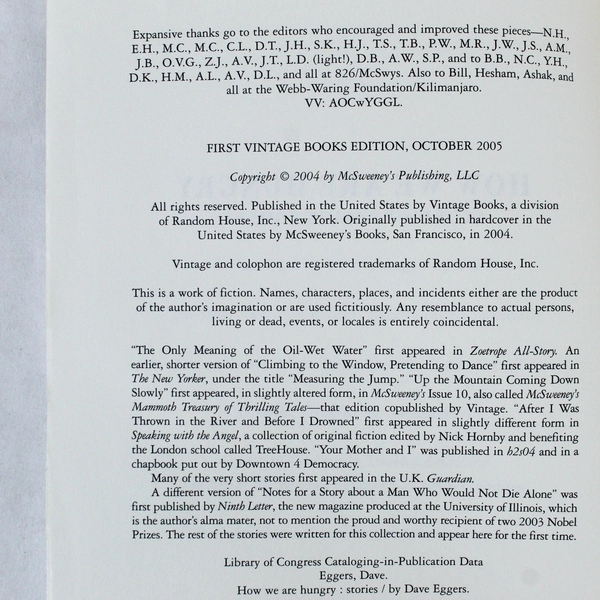 How We Are Hungry by Dave Eggers 2004 Paperback - Good Condition