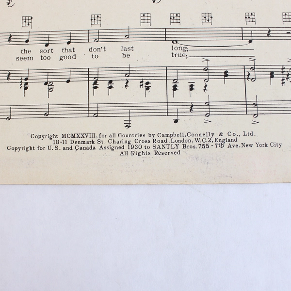 Vintage 1928 Sheet Music I Never Dreamt You'd Fall in Love With Me