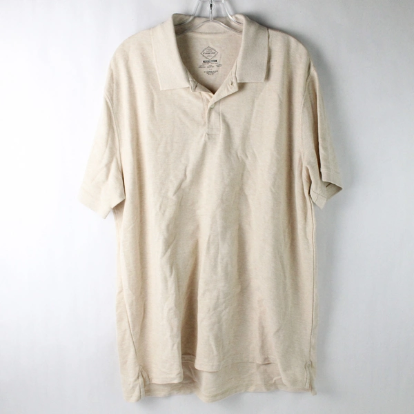 St John's Bay Men's Performance Polo Shirt Top Beige Size XL