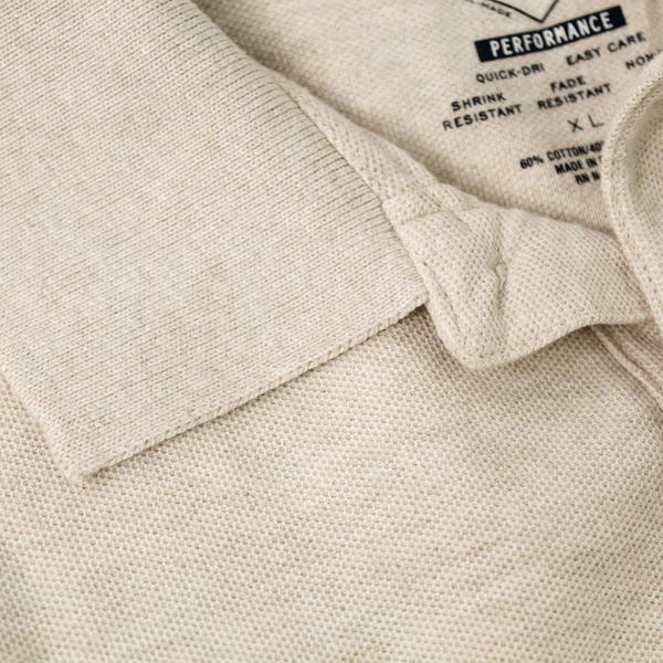 St John's Bay Men's Performance Polo Shirt Top Beige Size XL