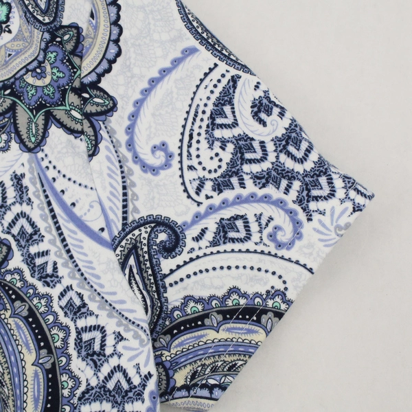 Croft & Barrow Classic Tee Blue and White Paisley Pattern T-Shirt Women's PXL