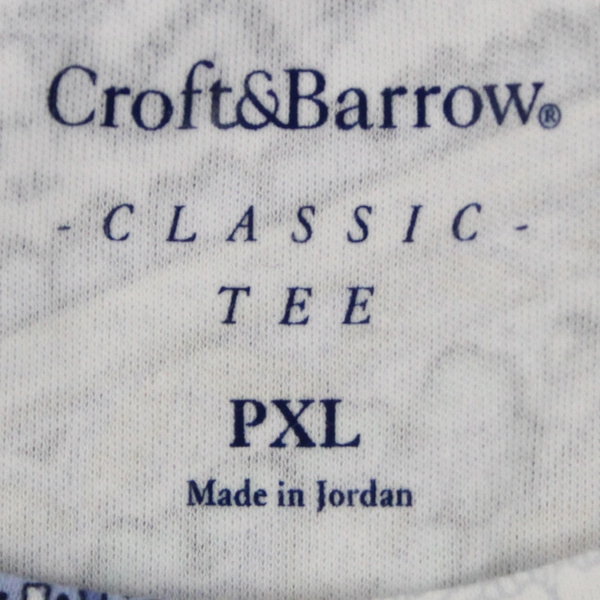 Croft & Barrow Classic Tee Blue and White Paisley Pattern T-Shirt Women's PXL
