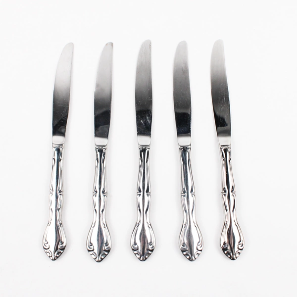 Set of 5 Oneida Cantata Stainless Steel Hollow Dinner Knives