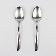 Set of 2 Oneida Twin Star Stainless Steel Serving Spoons