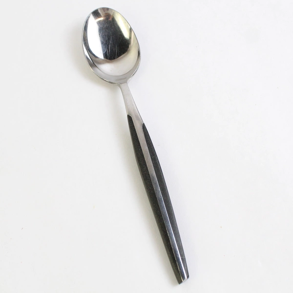 Lot of 4 Eldan Brown Stainless Steel Japan Oval Bowl Soup Spoons