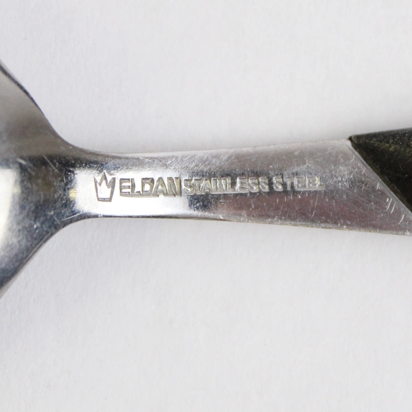 Lot of 4 Eldan Brown Stainless Steel Japan Oval Bowl Soup Spoons