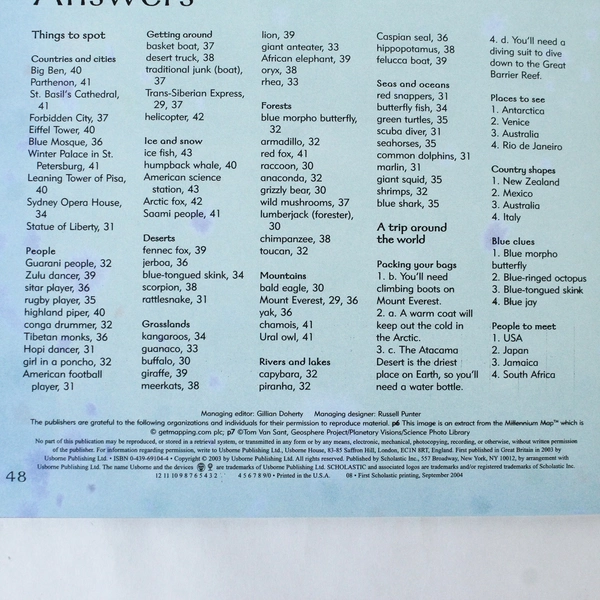 Children's Picture Atlas by Ruth Brocklehurst, 2003 Usborne Paperback