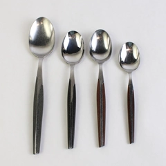 Lot of Assorted Eldan ELD2 Spoons, Brown, Black, Gray, Stainless Flatware