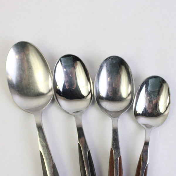 Lot of Assorted Eldan ELD2 Spoons, Brown, Black, Gray, Stainless Flatware