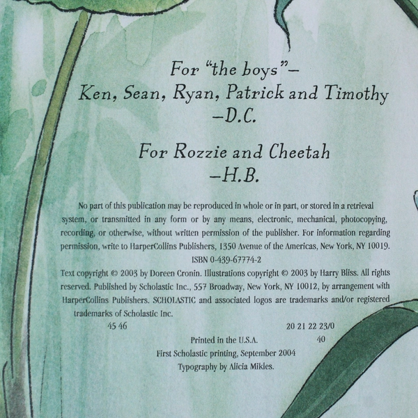 Diary of a Worm by Doreen Cronin 2003 Scholastic Paperback Good Condition