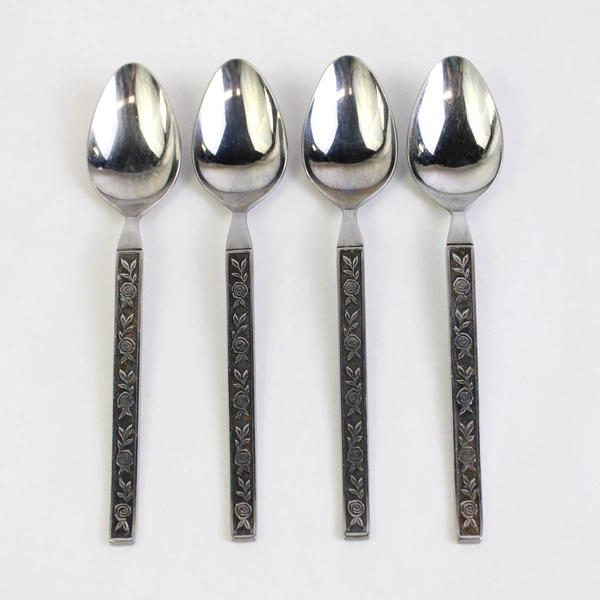 Set of 4 Eldan ELD11 Stainless Steel Teaspoons Mexicali Rose Silverware 