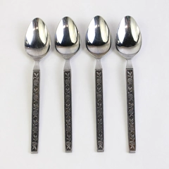 Set of 4 Eldan ELD11 Stainless Steel Teaspoons Mexicali Rose Silverware 