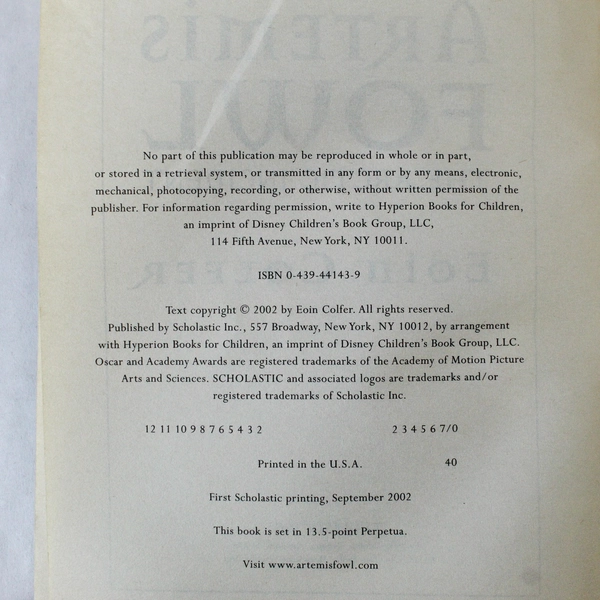 Artemis Fowl: The Arctic Incident by Eoin Colfer 2002 Paperback Good Condition