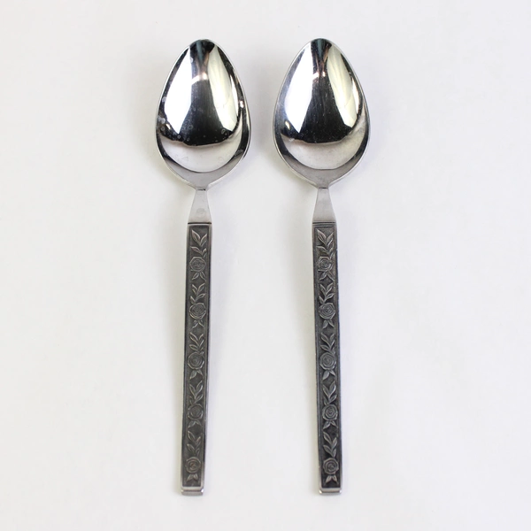 Lot of 2 Eldan ELD11 Stainless Steel Mexicali Rose Silverware Serving Spoons