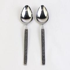 Lot of 2 Eldan ELD11 Stainless Steel Mexicali Rose Silverware Serving Spoons