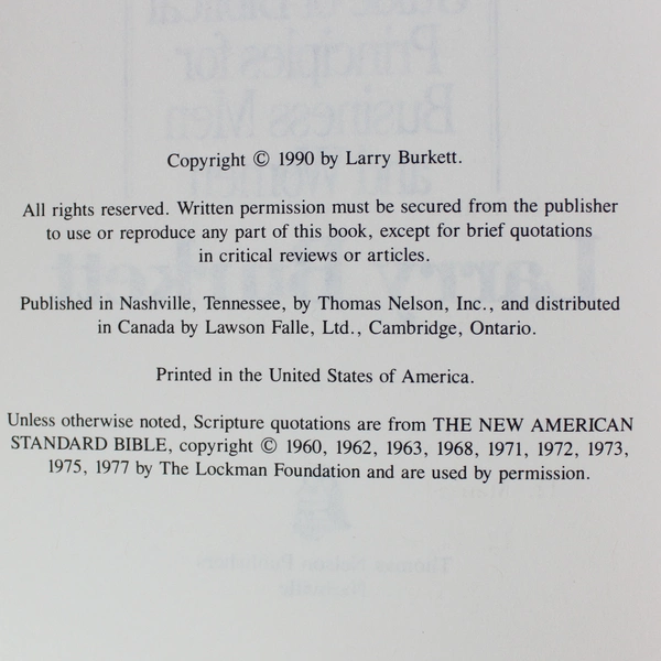 Business by the Book by Larry Burkett Complete Guide 1990 Hardcover Dust Jacket
